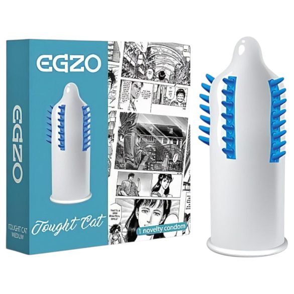 Egzo Tough Cat – Ribbed & Studded Condom (1 pc)