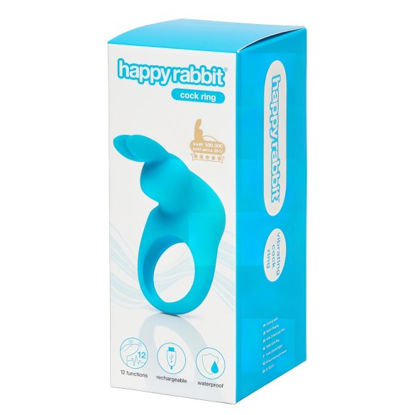 Happyrabbit Cock - Rechargeable Vibrating Ring (Blue)