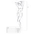 Passion BS007 - Patterned Fishnet Bodysuit (Black) - S-L