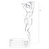 Passion BS007 - Patterned Fishnet Bodysuit (Black) - S-L