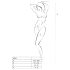 Passion BS021 - Sleeveless, Open Net Bodysuit (White) - S-L