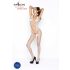 Passion BS044 - Floral Mesh Open Bodysuit (White) - S-L