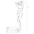 Passion BS048 - Black Open Fishnet Bodysuit with Neck Strap - S-L