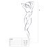 Passion BS048 - White Open-Net Bodysuit with Neck Strap (S-L)
