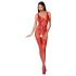 Passion BS069 - Red Openwork Fishnet Bodysuit with Decor - S-L
