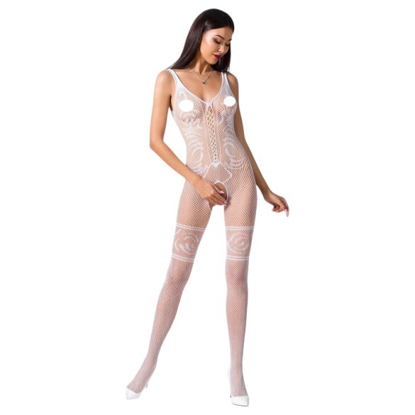 Passion BS069 - White Decorated Open Fishnet Bodysuit (S-L)