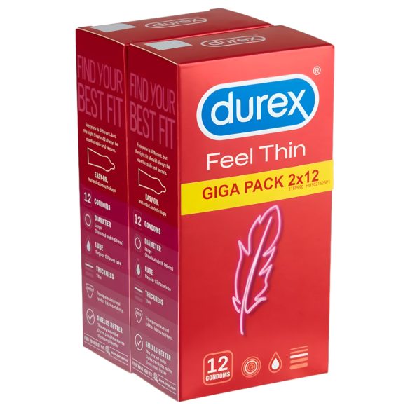 Durex Feel Thin - Natural Sensation Condom Pack (2x12)