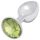 Sunfo - Silver Metal Anal Plug with Lime Gem