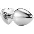Sunfo - Silver Heart-Shaped Metal Anal Plug with Gold Gem