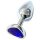 Sunfo - Silver Metal Heart-Shaped Anal Plug with Dark Purple Gem