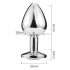 Sunfo - Silver Metal Heart-Shaped Anal Plug with Dark Purple Gem