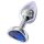Sunfo - Heart-Shaped Metal Anal Plug with Blue Gem (Silver)