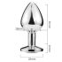 Sunfo - Heart-Shaped Metal Anal Plug with Blue Gem (Silver)