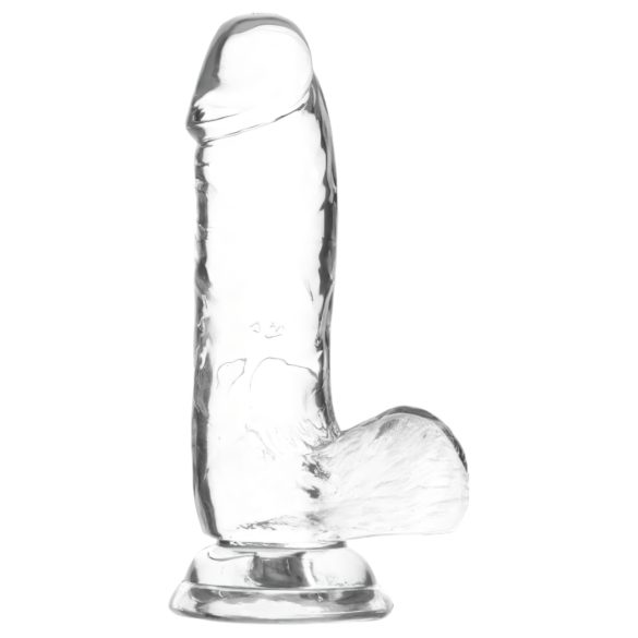 Addiction Crystal - Suction Cup Dildo with Balls (Clear) - 15cm