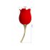 Pretty Love Rose Lover - Tongue 2in1 Clitoral Vibrator (Red)