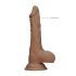 RealRock Dong 8" - Lifelike Dildo with Balls (Dark Natural)