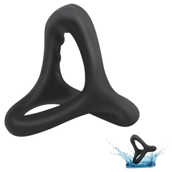 Textured Black Penis & Testicle Ring