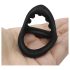 Textured Black Penis & Testicle Ring