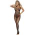 Subblime 951788 - Black Deep V-neck Fishnet Jumpsuit - Sizes S-L