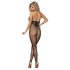 Subblime 951788 - Black Deep V-neck Fishnet Jumpsuit - Sizes S-L