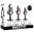 Evolved Black Gem - Metal Anal Plug Set with Black Stone (Silver)