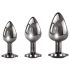 Evolved Black Gem - Metal Anal Plug Set with Black Stone (Silver)