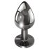 Evolved Black Gem - Metal Anal Plug Set with Black Stone (Silver)