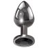 Evolved Black Gem - Metal Anal Plug Set with Black Stone (Silver)