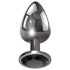 Evolved Black Gem - Metal Anal Plug Set with Black Stone (Silver)