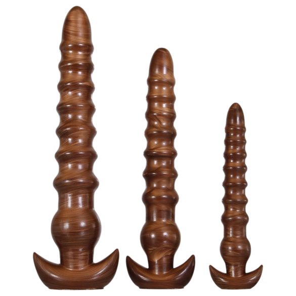 Evolved Twisted Love - Wood-Tone Anal Dildo Set