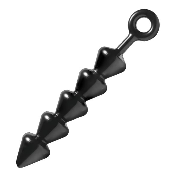 Spades - Beaded Black Anal Dildo