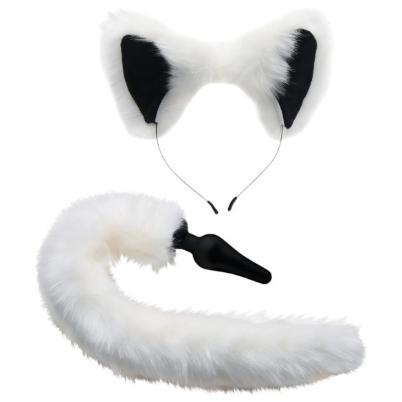 TAILZ - Fox Tail Anal Plug & Headband Set (Black & White)