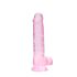 REALROCK - Lifelike Transparent Dildo - Pink (19cm)