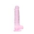 REALROCK - Lifelike Transparent Dildo - Pink (19cm)