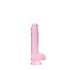 REALROCK - Lifelike Pink Dildo (15cm, Transparent)