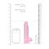 REALROCK - Lifelike Pink Dildo (15cm, Transparent)