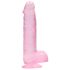 REALROCK - Lifelike Pink Dildo (15cm, Transparent)