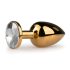 Easytoys Metal No.1 - Gold Anal Plug with White Gem (2.5cm)