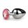 EasyToys Metal No.1 - Pink Gem Anal Plug - Silver (2.7cm)
