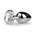 Easytoys Metal No.2 - Heart Jewel Anal Plug (Silver-White)