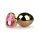 Easytoys Metal No.7 - Pink Gem Gold Anal Plug (3cm)