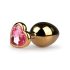 Easytoys Metal No.7 - Pink Gem Gold Anal Plug (3cm)