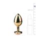 Easytoys Metal No.7 - Pink Gem Gold Anal Plug (3cm)