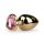Easytoys Metal No.8 - Heart Base Anal Plug - Gold & Pink (3.5cm)