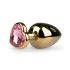 Easytoys Metal No.8 - Heart Base Anal Plug - Gold & Pink (3.5cm)