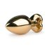 Easytoys Metal No.8 - Heart Base Anal Plug - Gold & Pink (3.5cm)