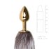 Easytoys Fox NO5 - Metal Anal Plug with Faux Tail (Gold-Silver)