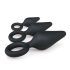 Easytoys - Black 3-Piece Ringed Anal Plug Set