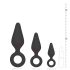 Easytoys - Black 3-Piece Ringed Anal Plug Set