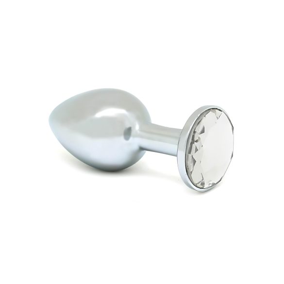 Rimba XS - Transparent Gem Metal Anal Plug (Silver)